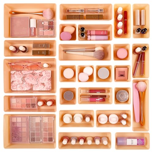Vtopmart 25 Pack Plastic Drawer Organizers with Anti-slip Rubber Pads - color: Orange