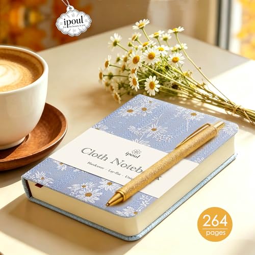 Blue Journal, A6 Notebook, 4x6, Pocket Sketchbook, Travel Journal for Women, Thick Notebook, Small, Diary for Girls, Daisy Flower - color: A6-Cute Daisy Blue