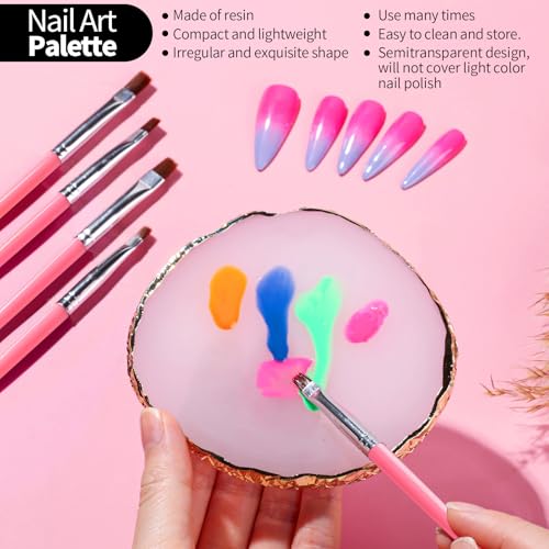 FANDAMEI Nail Art Pens, Nail Art Tools, Nail Design Tools, Nail Stuff - color: Pink
