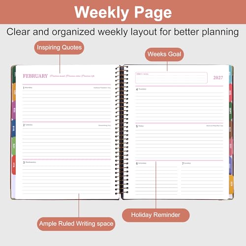CAGIE 2026-2027 Weekly & Monthly Calendar Planner, Jul 2026-Dec 2027 - color: Pink
