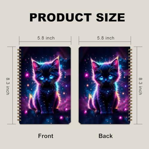 2 Pcs Cute Cat A5 Spiral Notebook, 160 Pages Journal Notebook for Women - color: Multicolour 0003