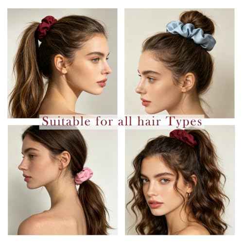 Simnice 20 Colors Satin Large Scrunchies for Women Soft Silk Hair Scrunchie - color: 20 Colors-L