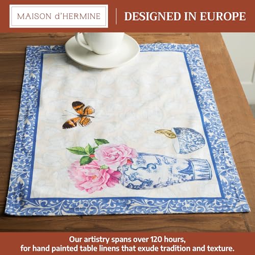 Maison d' Hermine Placemats Set of 4 Reusable 100% Cotton (13"x19") - color: 025 - Canton, size: 13" X 19" (Pack of 4)