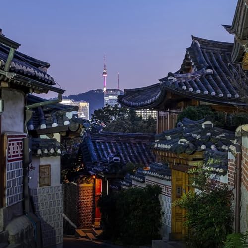 K-Culture Enamel Keychain Collection – Korean Art, K-Pop & K-Culture| Decorative Metal Key Ring for Bags - style: Bukchon Hanok Village