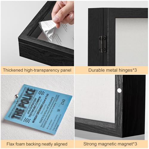 12x16 Black Deep Shadow Box Picture Frame with Polished Plexiglass - color: Black, size: 12x16