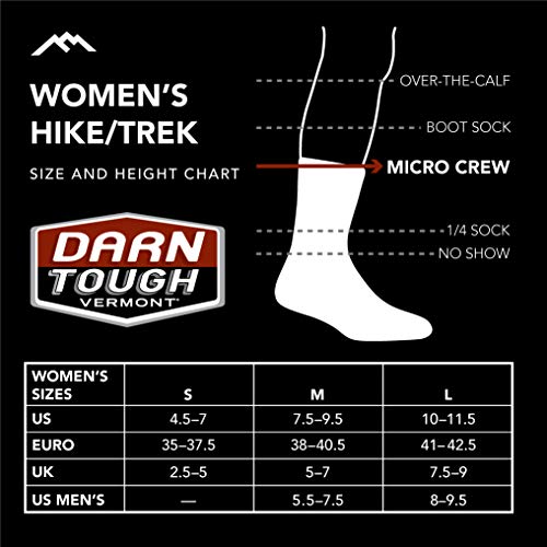Darn Tough Women's Northwoods Micro Crew Lightweight Hiking Sock (Style 5013) - - color: Dark Teal, size: Medium