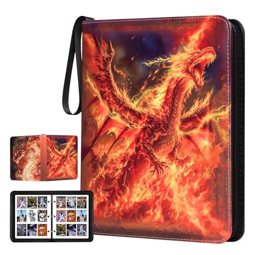 Card Binder, 9 Pocket 990 Card for Collectible Trading Card Albums - color: 990-GOLD-Dragon-1