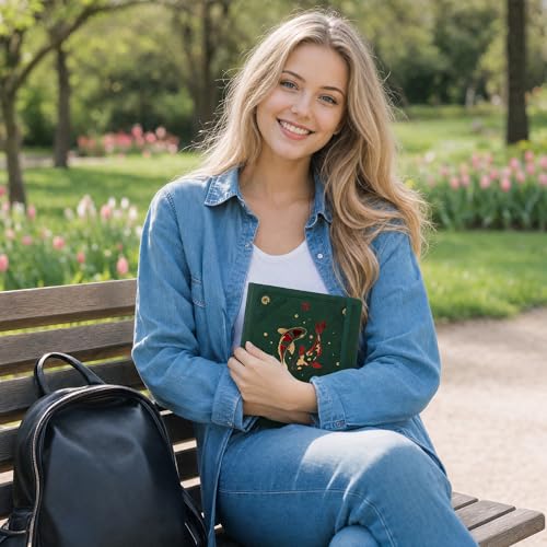 TIEFOSSI Dotted Square Journal Notebook 160 Pages for Women & Men(8 x 8) - color: Deep Green, size: Square-Dotted