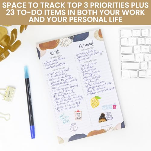 bloom daily planners Work & Personal To Do List Planning Pad - Undated Tear Off Checklist Notepad Organizer with Perforated Sheets - 6" x 9" - Earthy Abstract - color: 6" x 9" Work & Personal To Do Pad - Earthy Abstract