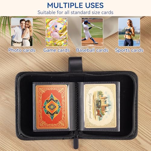 Mini Card Binder, EDUDIIU Small Pokemon Card Binder 30 Pages Holds 60 Cards - color: Black