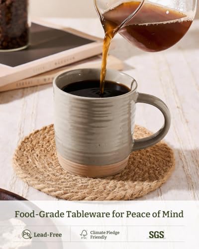 famiware Coffee Mugs Set of 4, 13 oz Mug Set, Ceramic Cup Set with Handle - color: Constellation-Cinnamon Brown, size: 4 Count (Pack of 1)