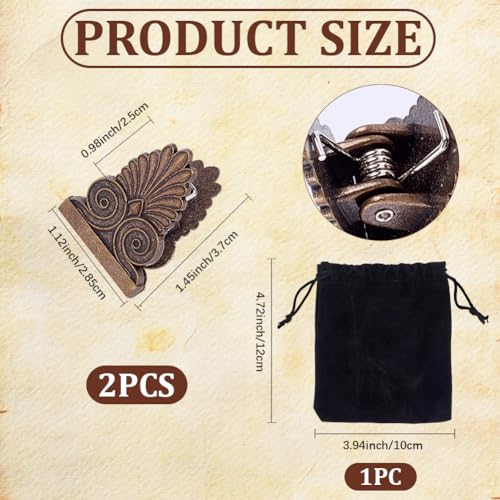 CRASPIRE 2Pcs Tree Metal Book Binder Clips Travelers Clip Journal Vintage Antique Bronze Decorative with Bag Organizer Files Notebook Paper Page Holder Reusable for TN Travelers Art Reading Accessory - style: 2Pcs Tree
