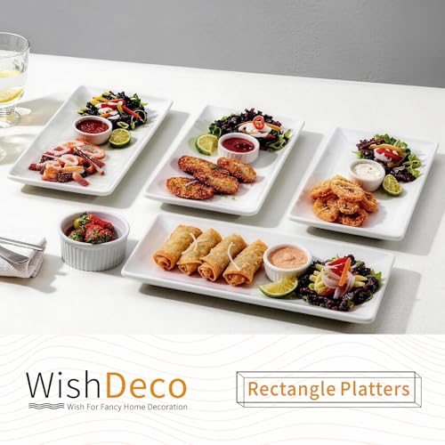 WishDeco Ceramic Serving Platters Set of 4, Rectangle Serving Trays 12 Inch - size: 12 inch