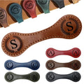 MOTEERLLU Personalized Magnetic Leather Bookmark,Initial,Brown-S - style: Brown-S