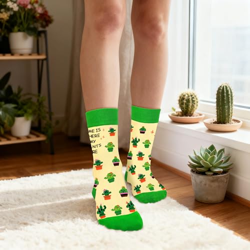 Funny Socks for Women and Teenage Girls, Cute Crazy Unique Novelty Gifts - color: I-plants-3