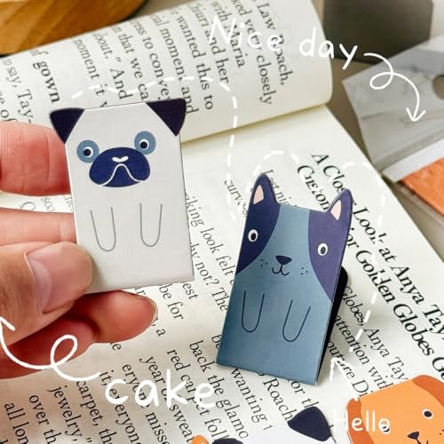 8 Pack Magnetic Bookmark Cute Cat and Dog Book Marks Page Markers Book Markers Clip for Students Teachers Assorted Cat Bookmarks for Funny Book Lovers Gifts