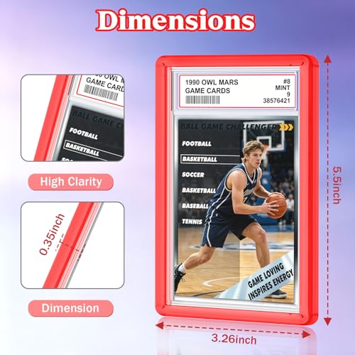 for 1 Pack PSA Slab Guard,Durable PSA Slab Protector Case,Hard TPU Stackable,Shock Absorbing Edge Protection,Soft Touch,Multiple Colors Guards with Precision Fit for Graded Cards Case,Red - color: Red, size: 1 Pack
