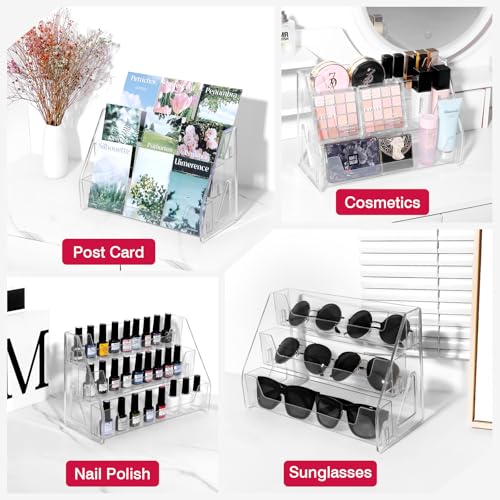 Trading Card Display Stand, Vertical Card Holder, 3-Tier, 1 Pack