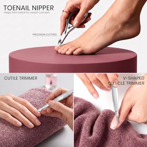 Utopia Care Manicure Set Professional Nail Clippers Kit - color: Purple, size: Pack of 16