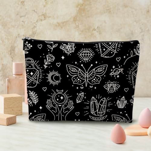 Butterfly Mystic Moon Makeup Bag, Makeup Organizer Cosmetic Bags for Women - color: BohoButterfly