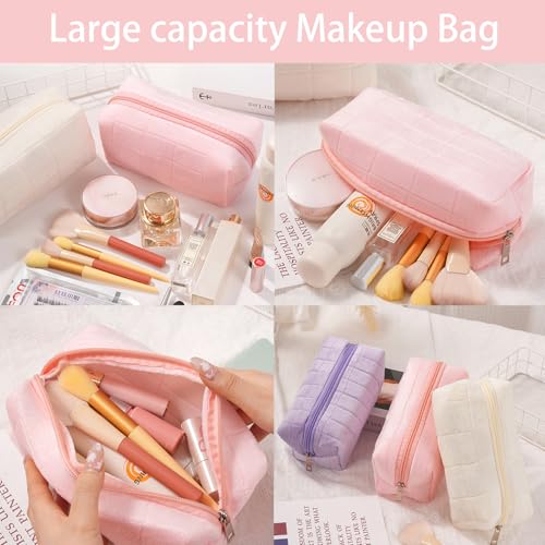 Skincare Face Wash Spa Headband and Wristband Set Top Knotted Headbands Big Hair Claw Clips Butterfly Hair Accessories Quilted Makeup Bag Blank Cards Gifts for Women and Teen Girl Gifts Trendy Stuff - color: Purple 7pcs-set
