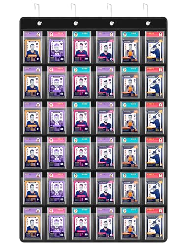 NiHome 36 Slot Graded Card Display Case - Sports Card Wall Frame, PVC Black