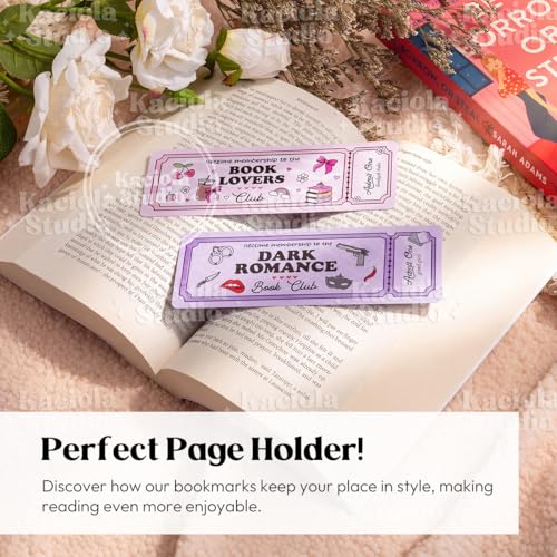 Kaciola Studio 10PCS Cute Ticket Style Bookmarks, Funny Bookmarks for Women, Double Sided Fantasy Booklover Gifts, Cute Gifts for Romance Reader Friends Girls - color: Cute Ticket