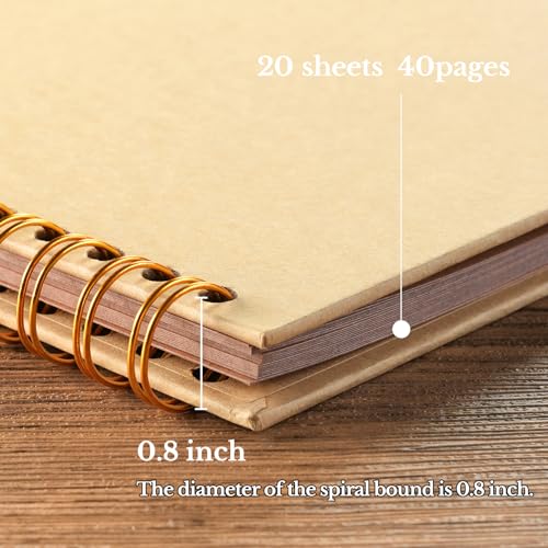potricher 8 x 8 Inch DIY Scrapbook Album 40 Pages with Kraft Paper, Yellow - color: Yellow, size: 8 Inch 40 Pages