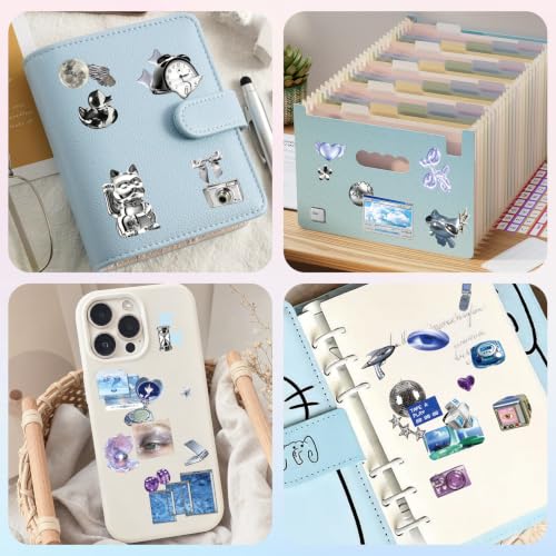 Y2K Sticker Book for Journaling, Cybercore Scrapbooking Decor - color: Retro Nebula
