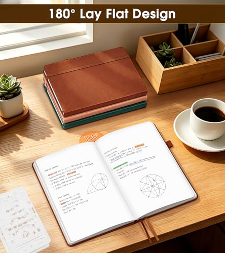 Journal Notebook, A5 Leather Hardcover Blank Sketchbook, 160 Pages, 180° Lay-Flat Binding, 100 GSM Thick Paper, for Sketching, Drawing, Art Journaling & Creative Writing (Brown) - color: Brown, size: Plain