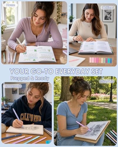 XKDOUS Mechanical Pencil Set, Cute Aesthetic School Supplies Stationery - color: Multicolor