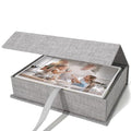 Vienrose Small Photo Storage Box, 5"x7", Linen Postcard Keeper, Gray - color: Gray, size: 5"x7"