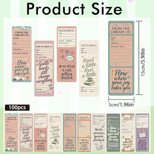Library Card Bookmarks, Vintage Aesthetic Book Marks for Book Lovers - style: Vintage Library Card