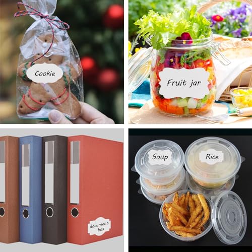 600 Pcs White Tags Stickers, Label Stickers, Self-Adhesive Gift Name Tags for Christmas, Presents, Jars, Bottles (White, 600 Pcs) - color: White, size: 600 Pcs
