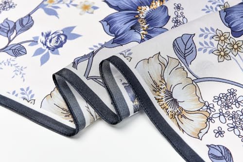100% Mulberry Silk Scarf - 25.6" Square Neckerchief & Headscarf Gift Packed - color: Blue-11
