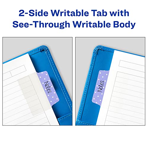 Avery Ultra Tabs, 2" x 1.5" Repositionable, 24 Assorted Tabs - color: Assorted Pastel Dots, size: 24 tabs, style: 24 tabs