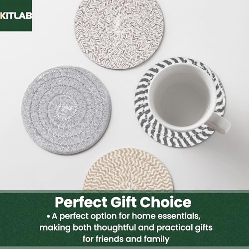 Drink Coasters with Holder, Set of 6 - color: Mix Color - Style 2