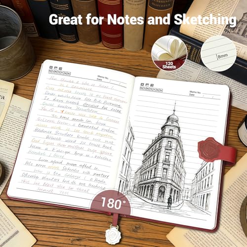 Aocii leather Journal for Women, A5 lined Daily Journals Notebook - color: burgundy