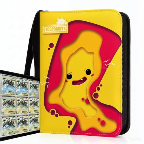 Card Binder 720 Pockets, 9-Pocket Trading Card Collection Album with 40 Sleeves Joyful Yellow - color: Joyful Yellow, size: 720 Pockets