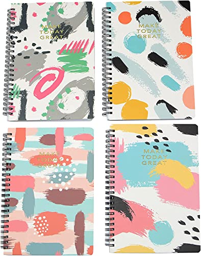 Yansanido Spiral Notebook, 4 Pcs A5 Thick Graffiti Design Hardcover 8mm Ruled 4 Color 80 Sheets -160 Pages Journals for Study and Notes (Colorful) - style: Colorful