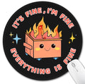 Hancynir Funny Mouse Pad, Dumpster on Fire Round Mousepad for Office Desk - color: Cute Funny Dumpster