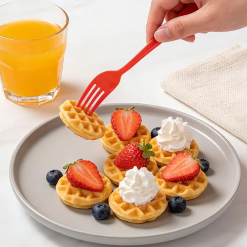 MOACOCK 200 Count Heavy Weight Red Plastic Spoons - color: Red