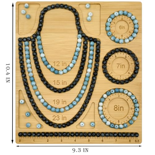 Petoysoso Bead Boards for Jewelry Making, Bamboo Beading Board for Bracelet & Necklace, Jewelry Making Supplies,Bead Tray Supplies - size: Necklace & Bracelet-M