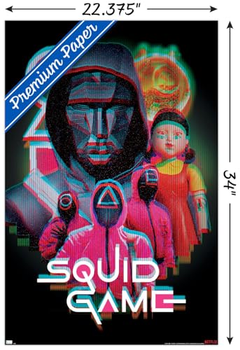 Netflix Squid Game: Season 2 - Group Glitch Wall Poster, 34L" x 22.4W", Premium Unframed Version - color: Premium Unframed Version, size: 34"L x 22.4"W