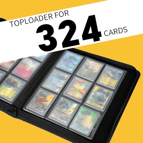 Toploader Binder, Holds 324 Toploaders, 9 Pocket Top Loader Binders with Sleeves for 3 x 4'' Toploaders, Double-Sided Pocket Top Loader Storage Binder, Trading Card Binder - Diamon Red - color: Diamond Red