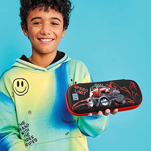 3D Car Pencil Case for Kids Boys, Waterproof Pencil Box with Compartments Pen Pouch (Black) - color: Car