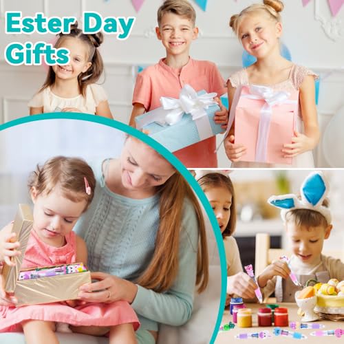 24PCS Easter Fun Pens Cute Bunny Egg Multicolor Gifts Pens Basket Stuffers - style: Easter-24pcs