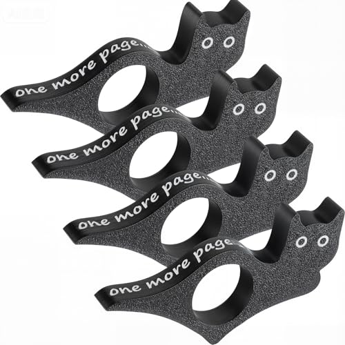 AmazingSpark 4 Pcs Black Cat Book Page Holder, Book Accessories for Reading