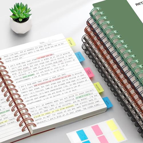 RETTACY Spiral College Ruled Notebook, 300 Pages, A4 Size (8.2" x 11.2") - color: Dark Green, size: 8.2" x 11.2"