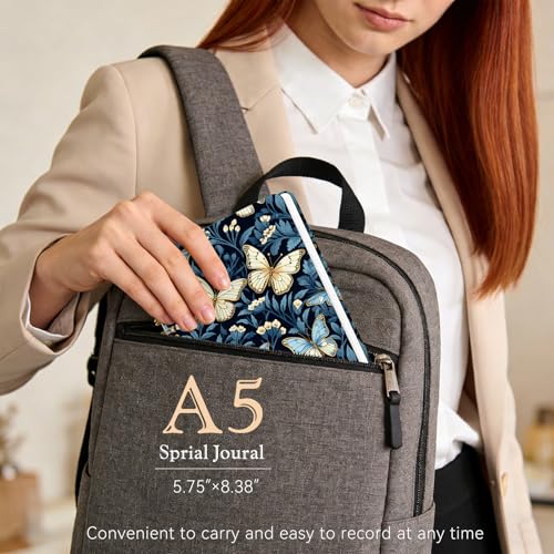 Lined Spiral Journal Notebook for Work A5, 160 Pages, Butterfly - color: Butterfly